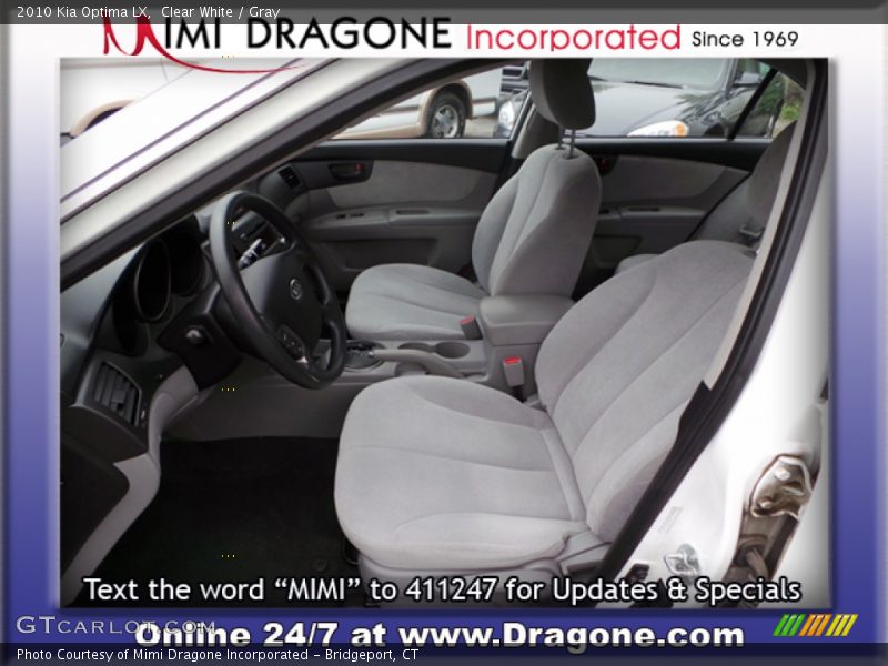 Clear White / Gray 2010 Kia Optima LX