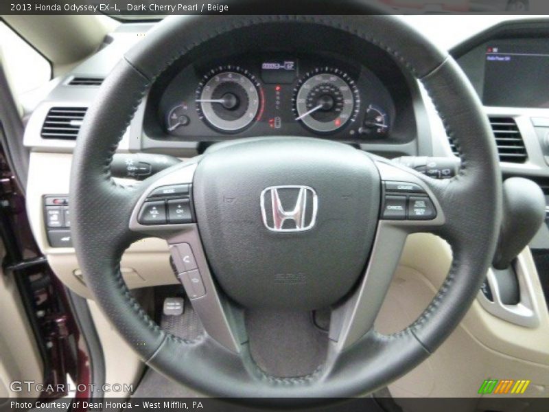 Dark Cherry Pearl / Beige 2013 Honda Odyssey EX-L