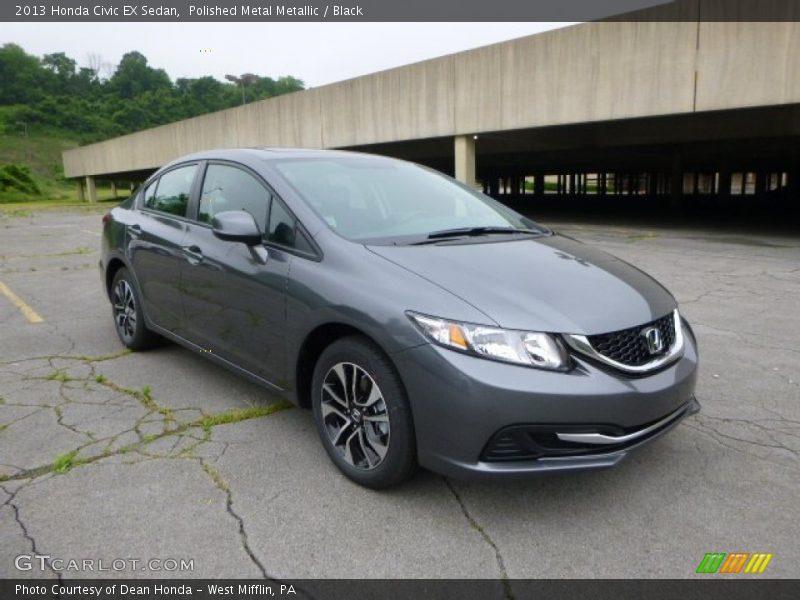 Polished Metal Metallic / Black 2013 Honda Civic EX Sedan