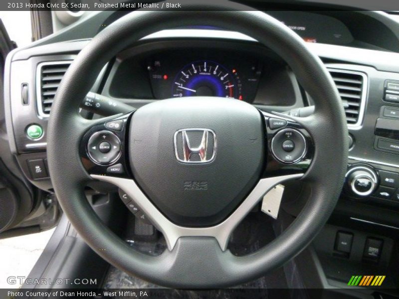 Polished Metal Metallic / Black 2013 Honda Civic EX Sedan