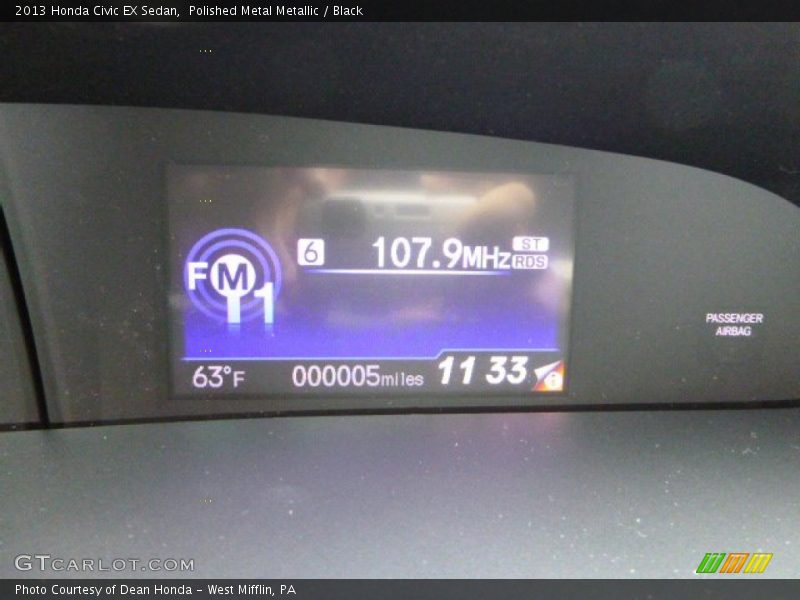 Polished Metal Metallic / Black 2013 Honda Civic EX Sedan