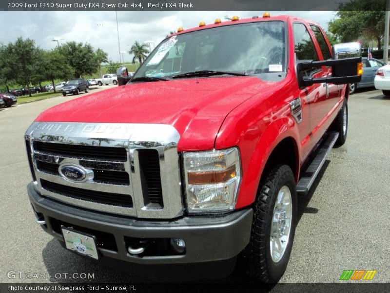 Red / FX4 Black 2009 Ford F350 Super Duty FX4 Crew Cab 4x4