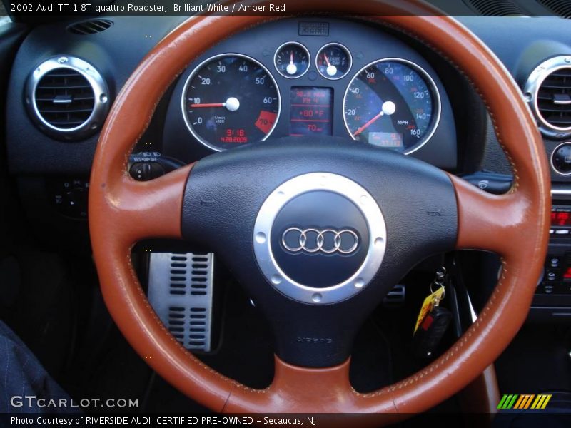 Brilliant White / Amber Red 2002 Audi TT 1.8T quattro Roadster