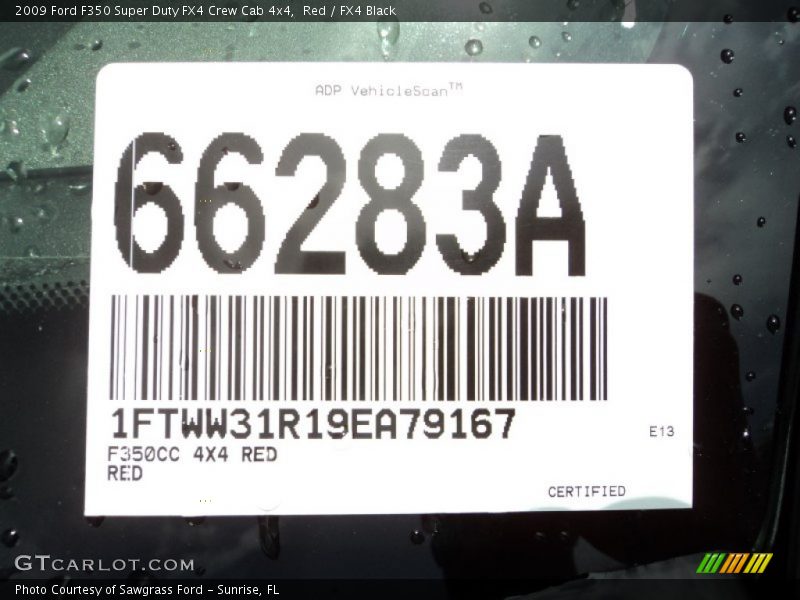 Red / FX4 Black 2009 Ford F350 Super Duty FX4 Crew Cab 4x4