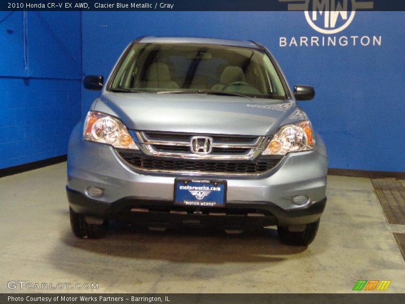 Glacier Blue Metallic / Gray 2010 Honda CR-V EX AWD