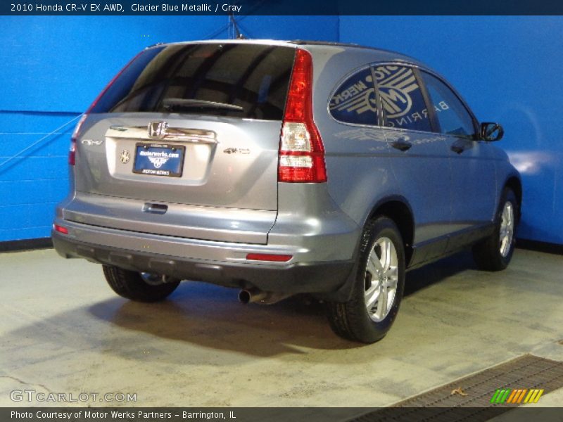 Glacier Blue Metallic / Gray 2010 Honda CR-V EX AWD