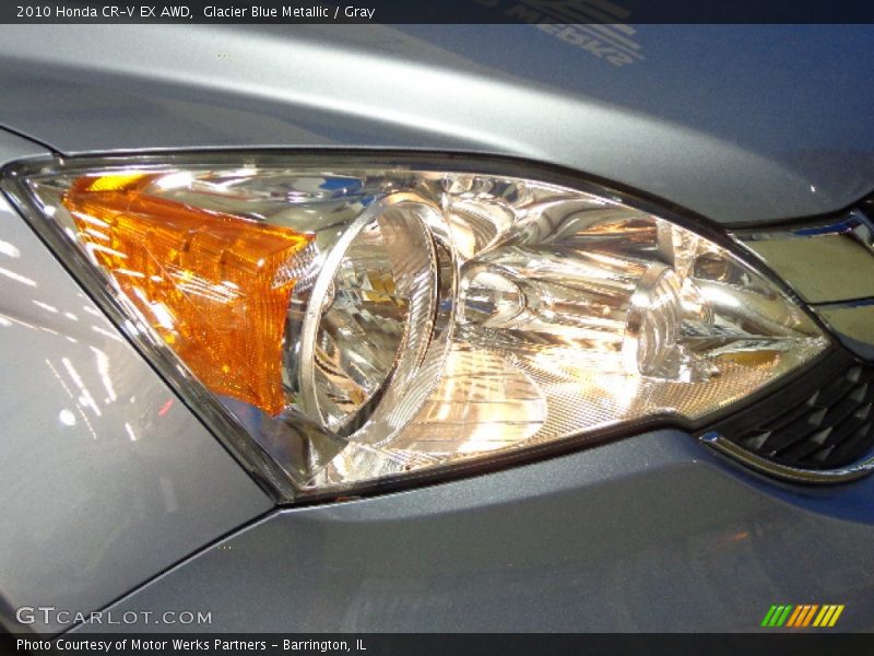 Glacier Blue Metallic / Gray 2010 Honda CR-V EX AWD