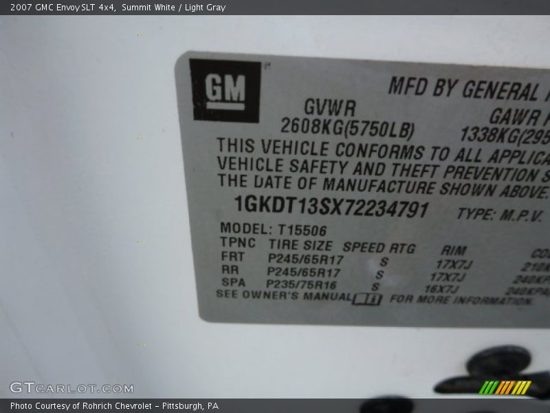 Summit White / Light Gray 2007 GMC Envoy SLT 4x4