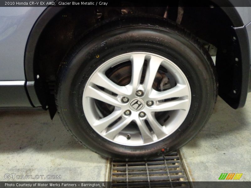 Glacier Blue Metallic / Gray 2010 Honda CR-V EX AWD