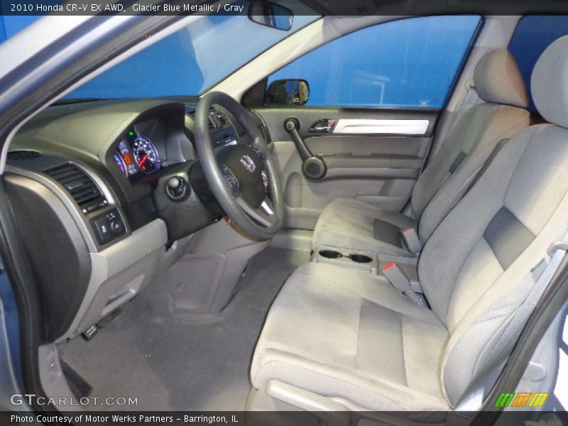 Glacier Blue Metallic / Gray 2010 Honda CR-V EX AWD