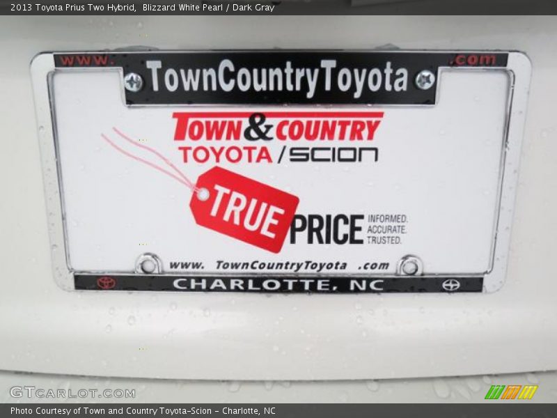 Blizzard White Pearl / Dark Gray 2013 Toyota Prius Two Hybrid
