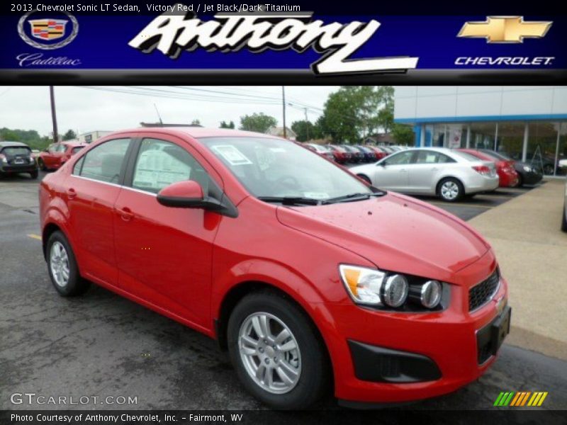 Victory Red / Jet Black/Dark Titanium 2013 Chevrolet Sonic LT Sedan