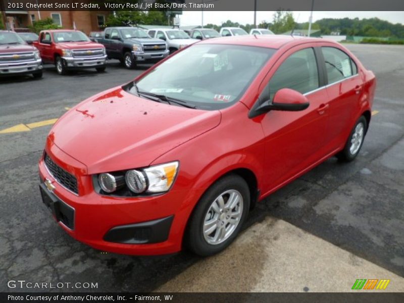 Victory Red / Jet Black/Dark Titanium 2013 Chevrolet Sonic LT Sedan