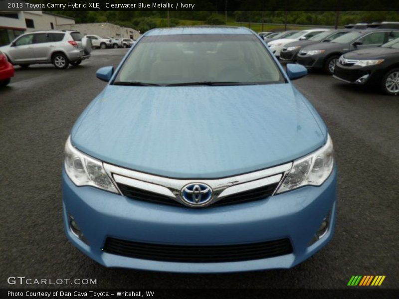 Clearwater Blue Metallic / Ivory 2013 Toyota Camry Hybrid XLE