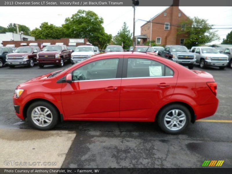 Victory Red / Jet Black/Dark Titanium 2013 Chevrolet Sonic LT Sedan