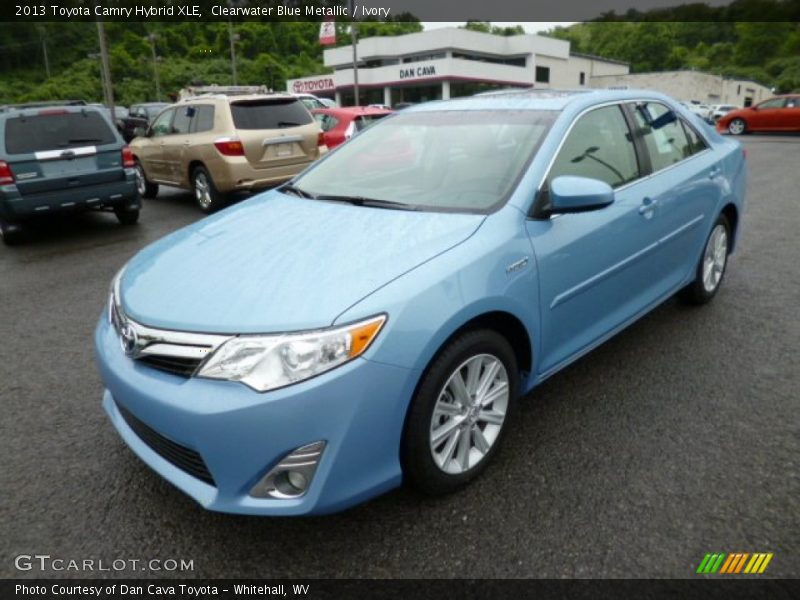 Clearwater Blue Metallic / Ivory 2013 Toyota Camry Hybrid XLE