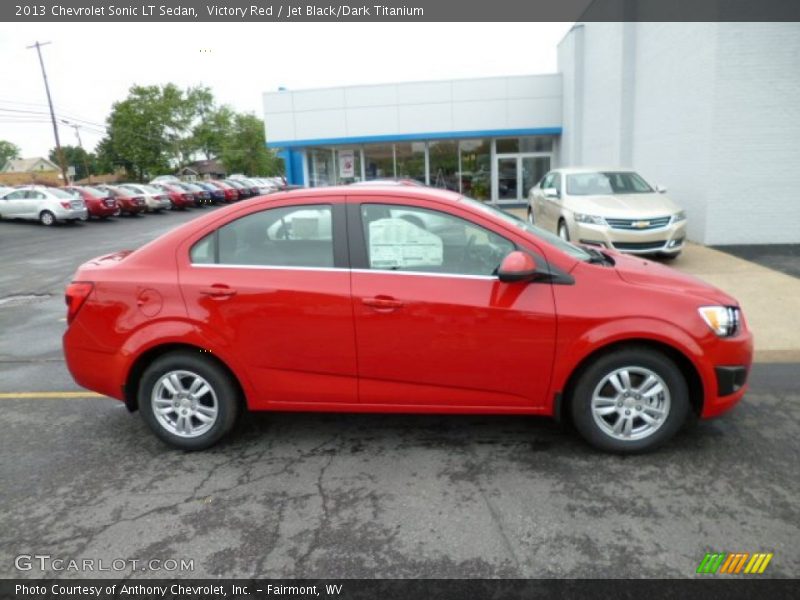 Victory Red / Jet Black/Dark Titanium 2013 Chevrolet Sonic LT Sedan