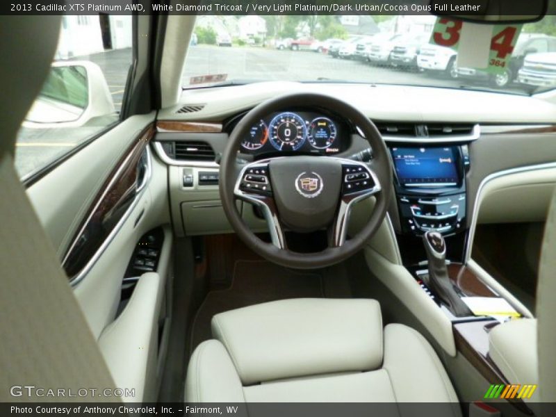 White Diamond Tricoat / Very Light Platinum/Dark Urban/Cocoa Opus Full Leather 2013 Cadillac XTS Platinum AWD