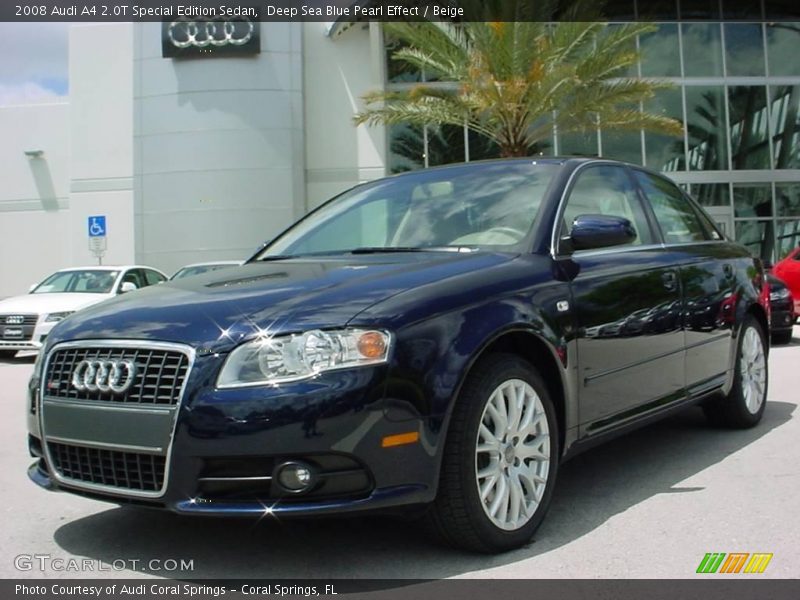 Deep Sea Blue Pearl Effect / Beige 2008 Audi A4 2.0T Special Edition Sedan