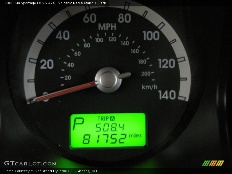 Volcanic Red Metallic / Black 2008 Kia Sportage LX V6 4x4