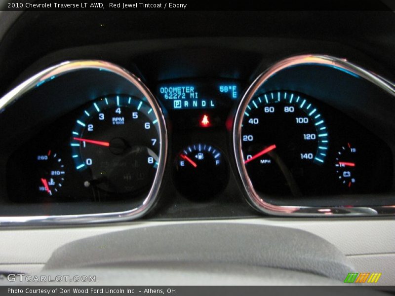 Red Jewel Tintcoat / Ebony 2010 Chevrolet Traverse LT AWD