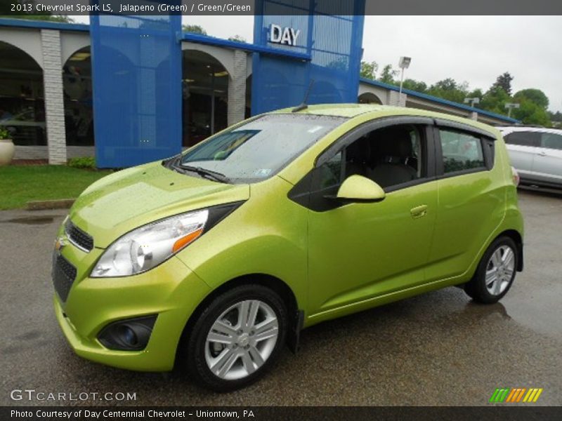 Jalapeno (Green) / Green/Green 2013 Chevrolet Spark LS