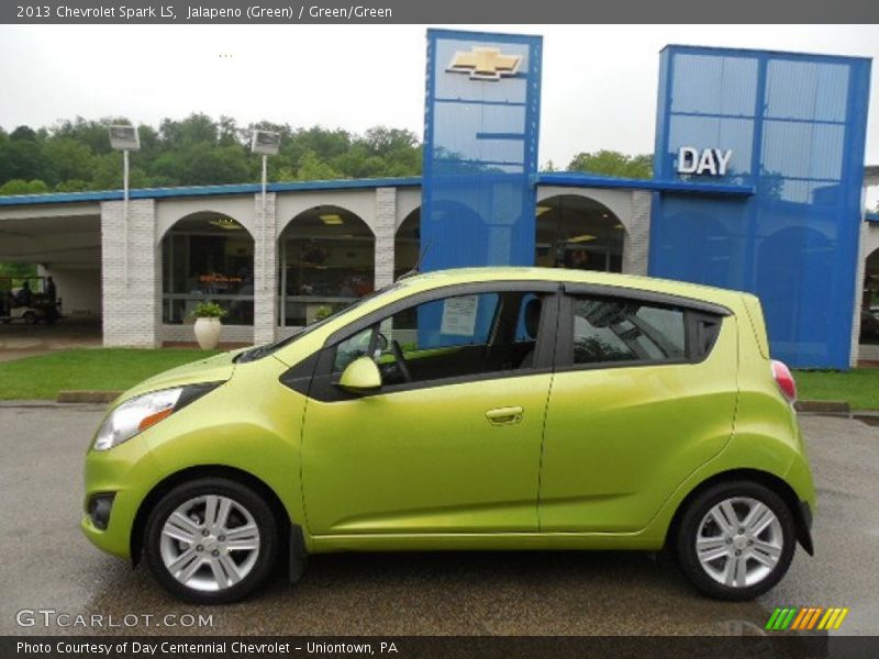 Jalapeno (Green) / Green/Green 2013 Chevrolet Spark LS