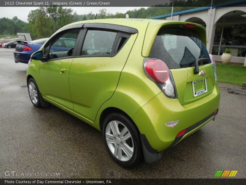 Jalapeno (Green) / Green/Green 2013 Chevrolet Spark LS