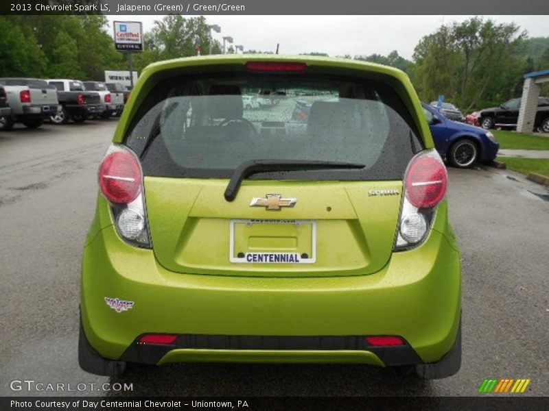 Jalapeno (Green) / Green/Green 2013 Chevrolet Spark LS