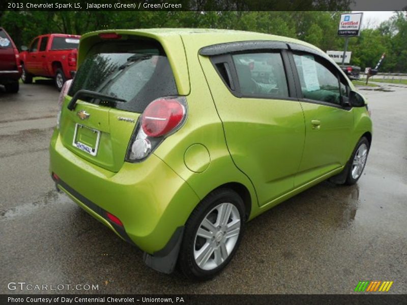 Jalapeno (Green) / Green/Green 2013 Chevrolet Spark LS