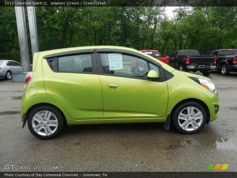 Jalapeno (Green) / Green/Green 2013 Chevrolet Spark LS