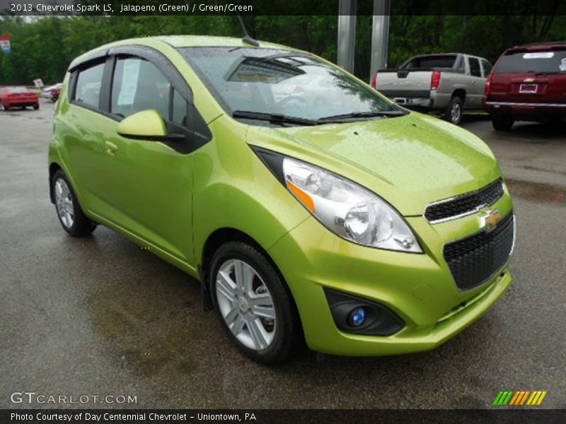 Jalapeno (Green) / Green/Green 2013 Chevrolet Spark LS