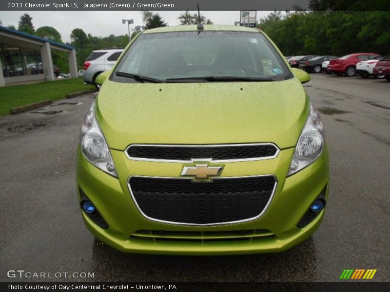Jalapeno (Green) / Green/Green 2013 Chevrolet Spark LS
