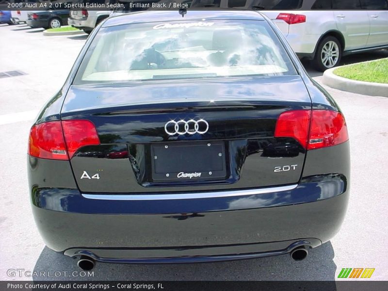 Brilliant Black / Beige 2008 Audi A4 2.0T Special Edition Sedan