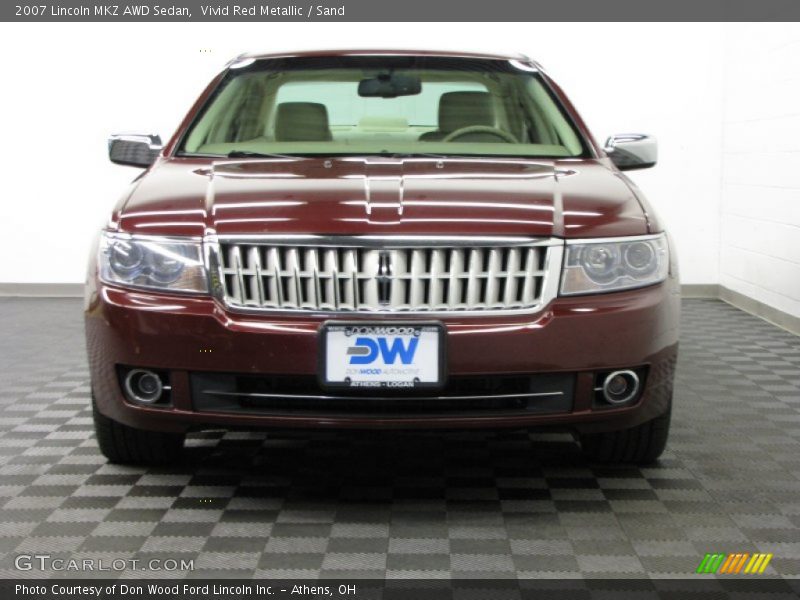 Vivid Red Metallic / Sand 2007 Lincoln MKZ AWD Sedan