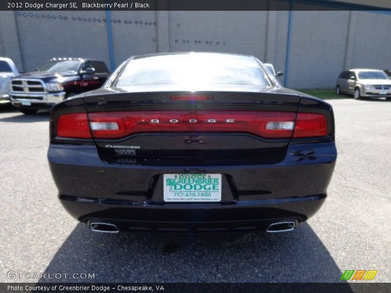 Blackberry Pearl / Black 2012 Dodge Charger SE