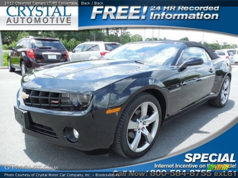 Black / Black 2012 Chevrolet Camaro LT/RS Convertible