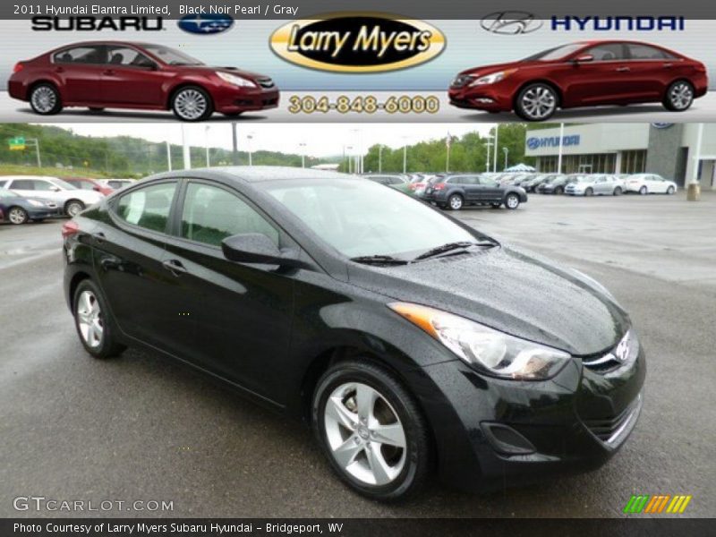 Black Noir Pearl / Gray 2011 Hyundai Elantra Limited