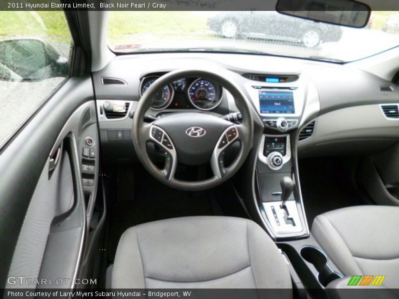 Black Noir Pearl / Gray 2011 Hyundai Elantra Limited