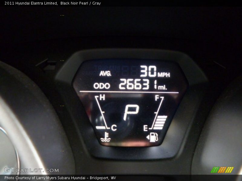 Black Noir Pearl / Gray 2011 Hyundai Elantra Limited