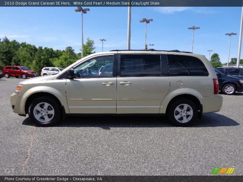 White Gold Pearl / Medium Slate Gray/Light Shale 2010 Dodge Grand Caravan SE Hero