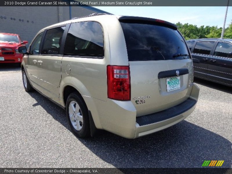 White Gold Pearl / Medium Slate Gray/Light Shale 2010 Dodge Grand Caravan SE Hero