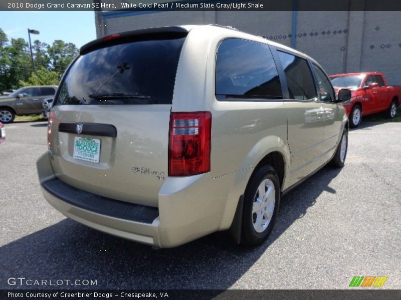 White Gold Pearl / Medium Slate Gray/Light Shale 2010 Dodge Grand Caravan SE Hero