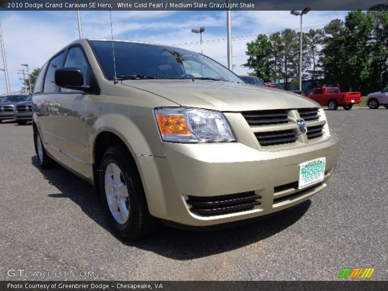 White Gold Pearl / Medium Slate Gray/Light Shale 2010 Dodge Grand Caravan SE Hero