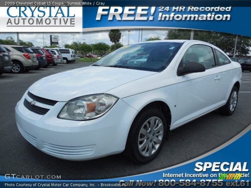 Summit White / Gray 2009 Chevrolet Cobalt LS Coupe