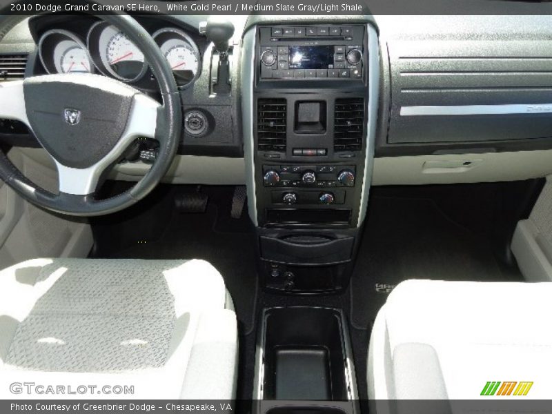 White Gold Pearl / Medium Slate Gray/Light Shale 2010 Dodge Grand Caravan SE Hero