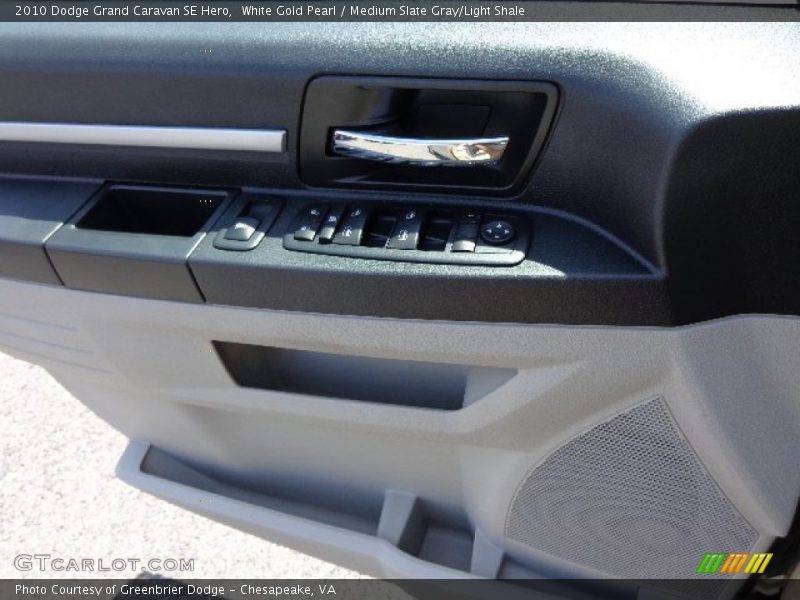 White Gold Pearl / Medium Slate Gray/Light Shale 2010 Dodge Grand Caravan SE Hero