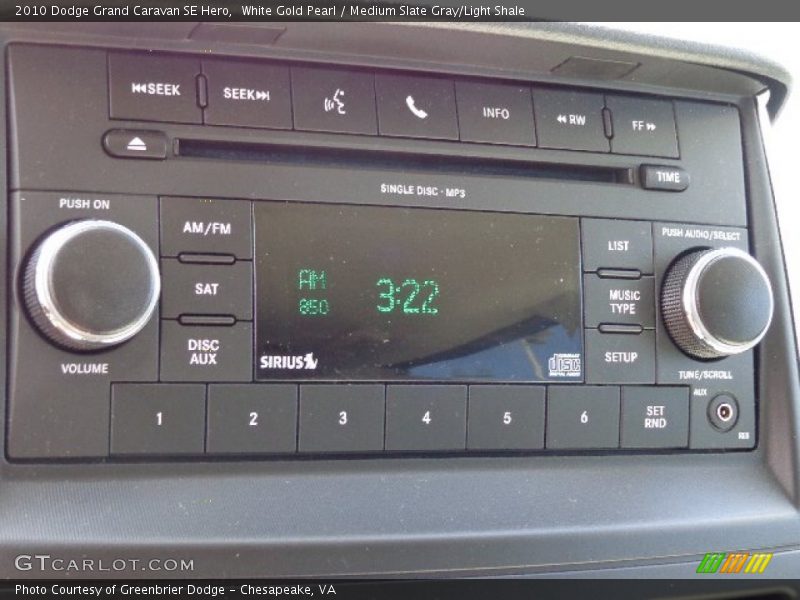 White Gold Pearl / Medium Slate Gray/Light Shale 2010 Dodge Grand Caravan SE Hero