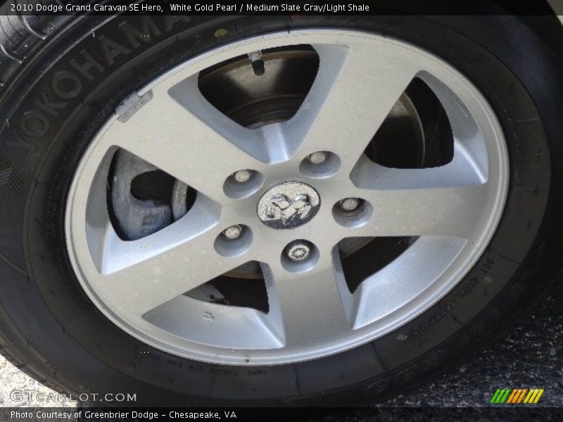 White Gold Pearl / Medium Slate Gray/Light Shale 2010 Dodge Grand Caravan SE Hero