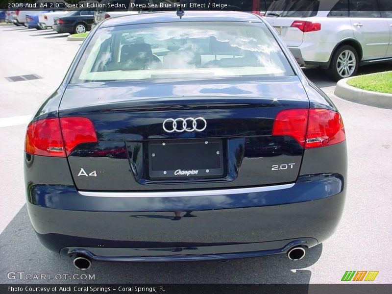 Deep Sea Blue Pearl Effect / Beige 2008 Audi A4 2.0T Special Edition Sedan